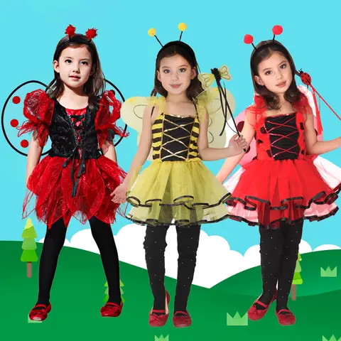 Children's Halloween costumes Girl animal insects dress up to perform bee Polka order ladybug beer show costumes