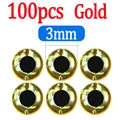 100pcs Gold 3mm