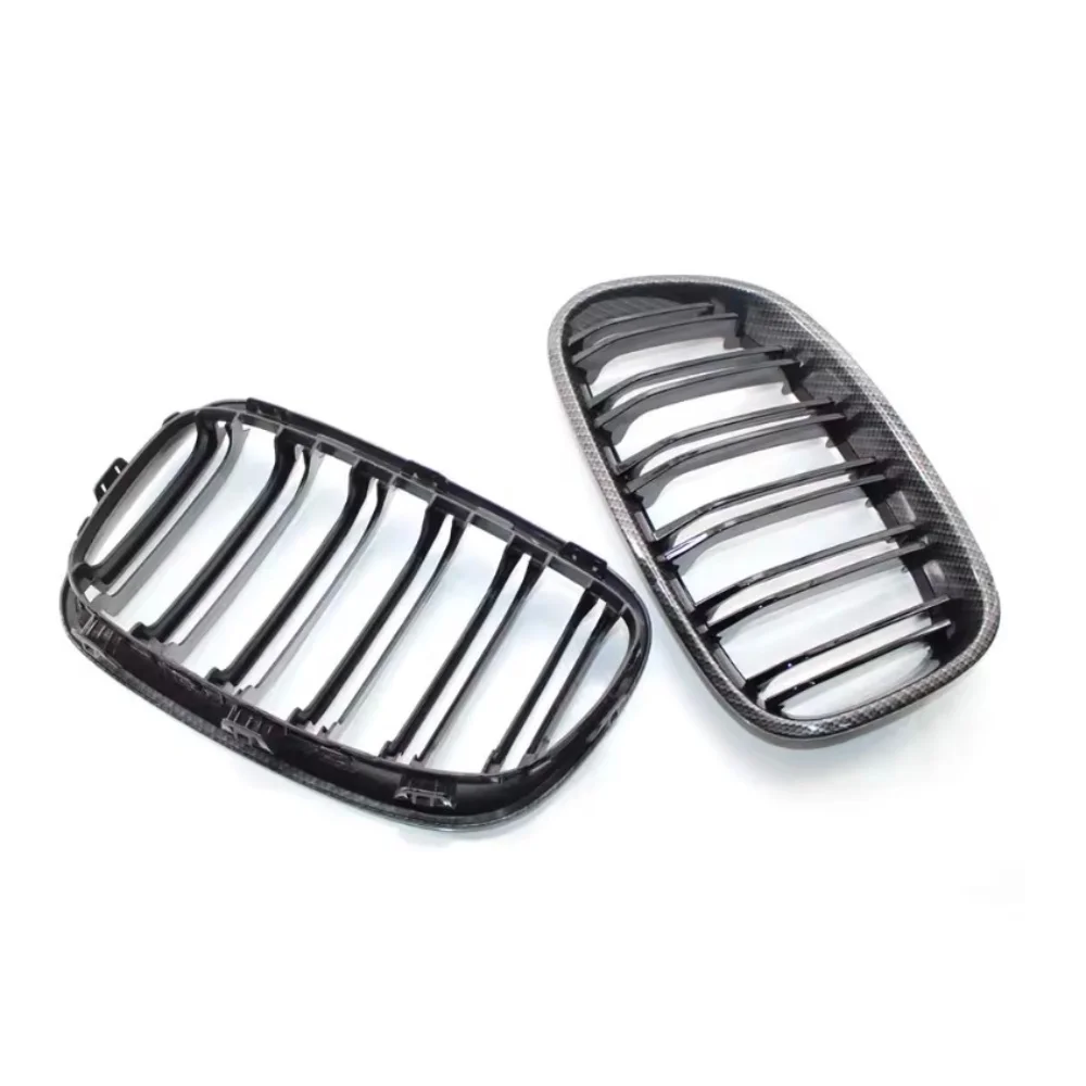 Gloss Black Front Bumper Double Kidney Grille for BMW 1 Series F20 F21 Early 2011-2014 Car Dual-Strip Racing Grille Accessories