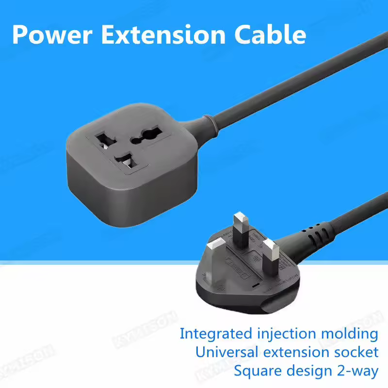 UK British Standard Power M/F Extension Cord,IEC UK 3PIN Male Plug to Universal Female Socket Power Adapter Cable,13A/250V