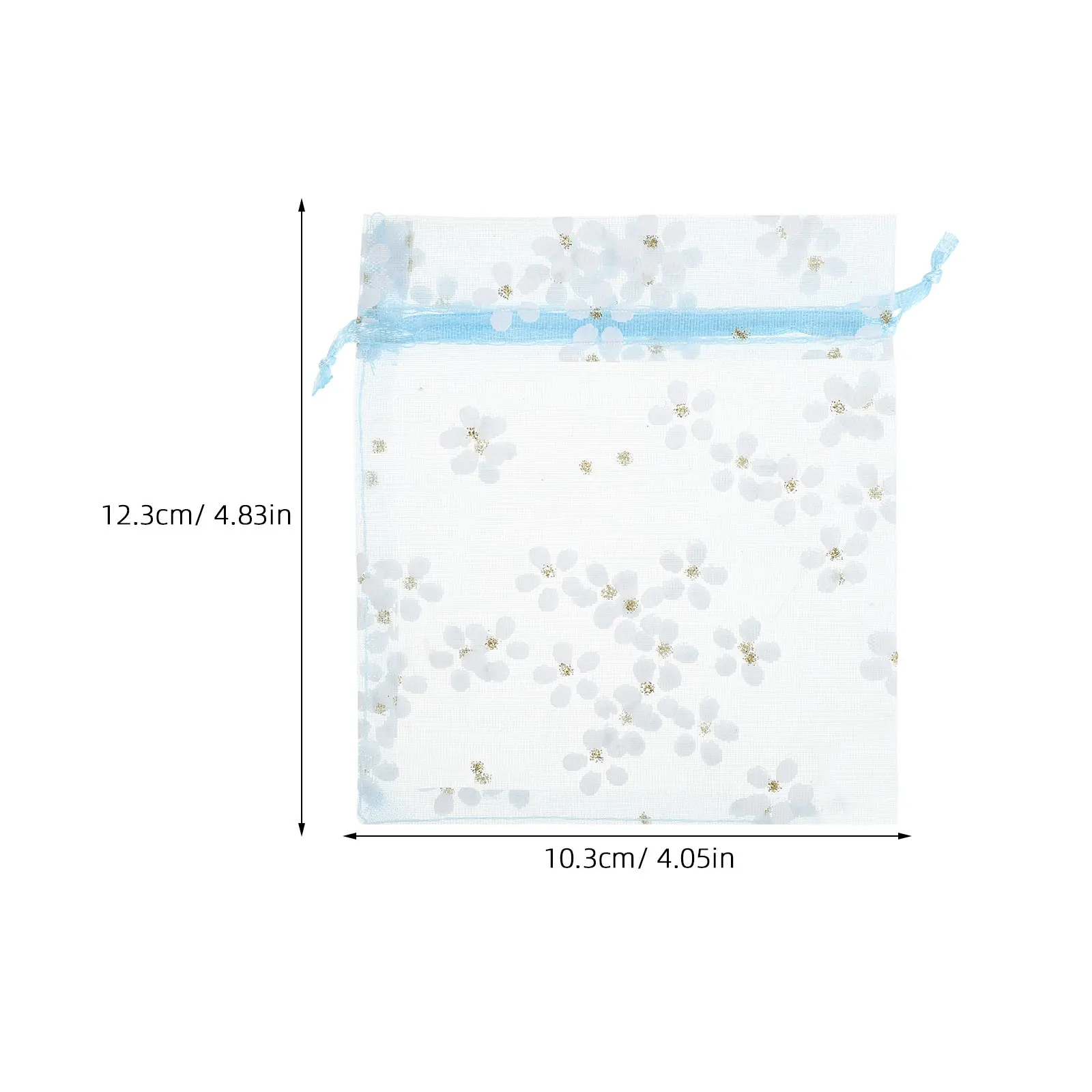50Pcs Drawstring Organza Bags Silver Foil Sheer Wedding Favor Pouches Mini Jewelry Candy Packaging Small Mesh Party Gift Bags view 3
