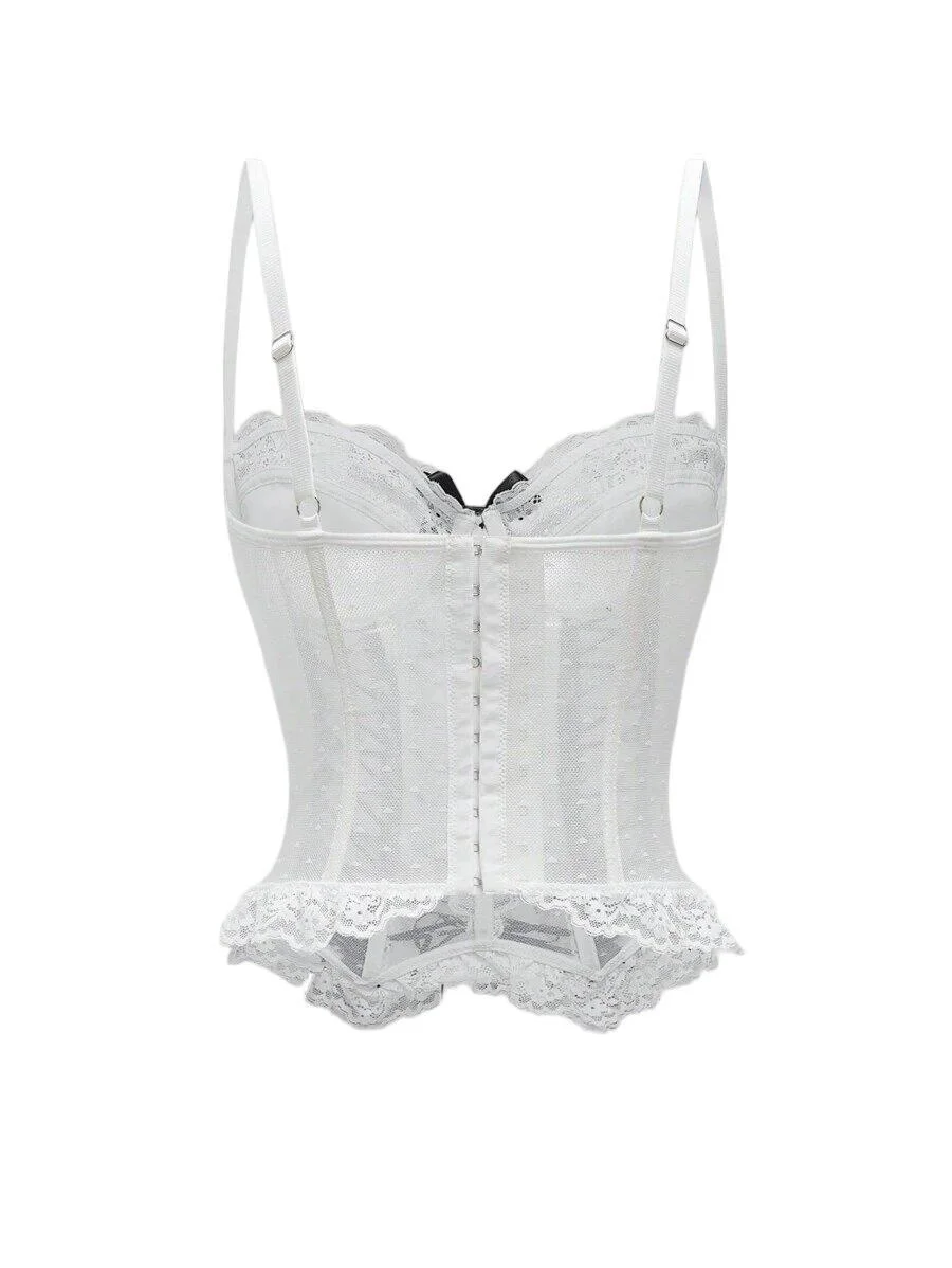 Orevena Gothic Ärmelloses Spitzen-Top für Damen, Y2K Slim Camisole, lässige Party- und Alltagsmode, Tops für scharfe Mädchen, koreanische Mode-T-Shirts – Detail 5