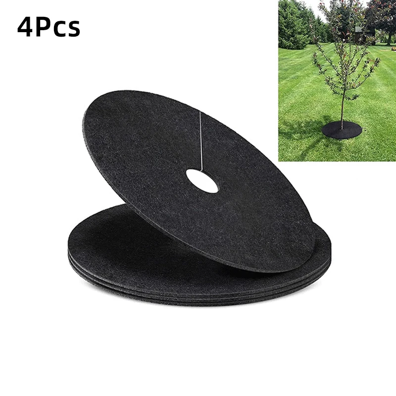 

4Pc weed barrier pad, Felt grass resistant cloth with a diameter of 52cm,weed pad, permeable and breathable, inhibiting weeds