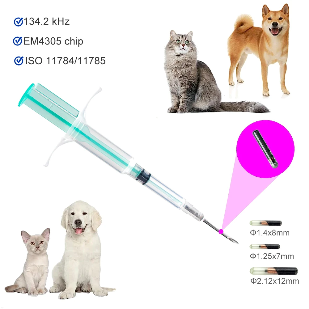 20PCS Universal Puppy ID Microchip Syringe Animal Tag FDX-B ISO 11784/5 FDX-B Standard RFID Pet Small Glass Chip Identification