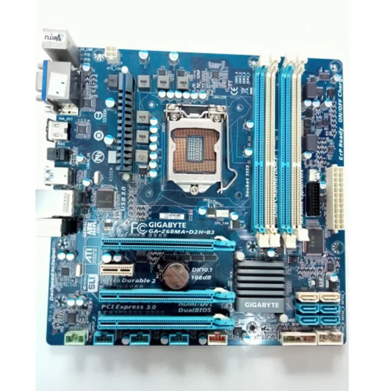 For Gigabyte  LGA1155 DDR3 DVI VGA HDMI 2×SATA3 Motherboard GA-Z68MA-D2H-B3