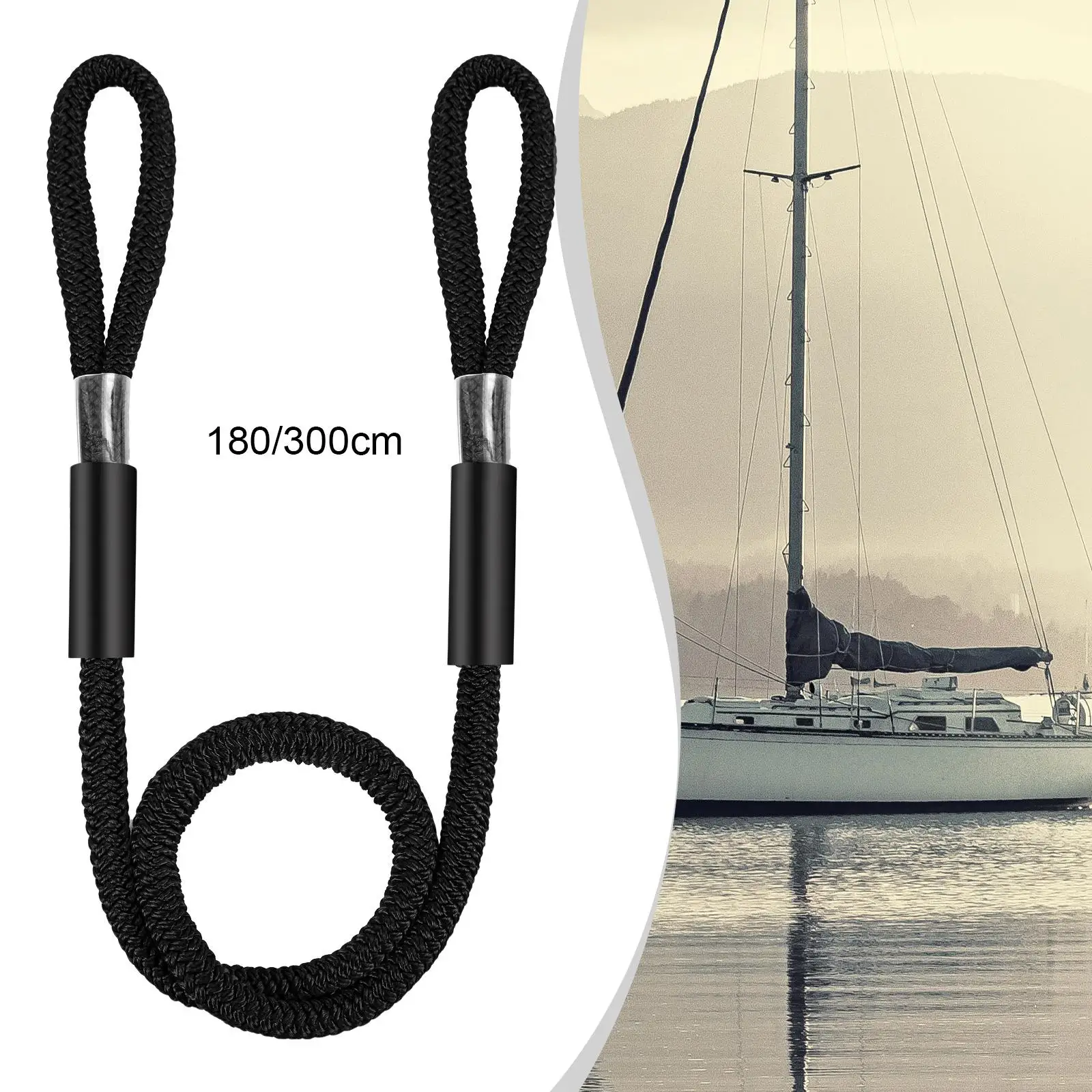 Dock Line Nylon Mooring Rope Wear Resistant Boating Rope Marine Grade for Pontoon Fishing Camping