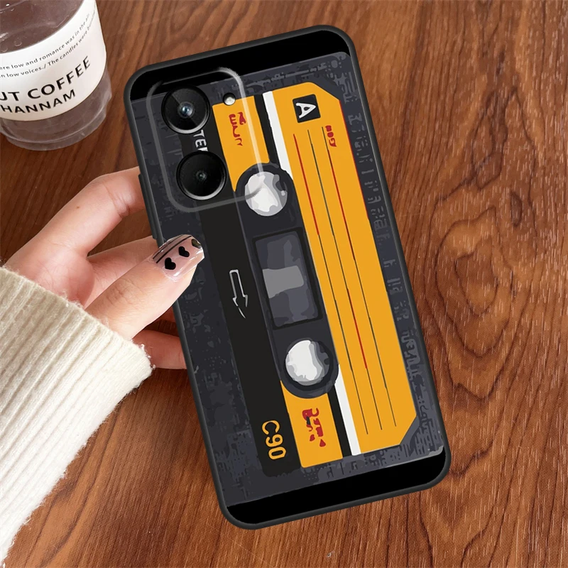 حافظة شريط VHS ريترو لهاتف Realme 14 Pro Plus 12 10 11 13 GT 6 6T 5 GT7 Pro C61 C55 C51 C21Y C25S C67 C75 C53