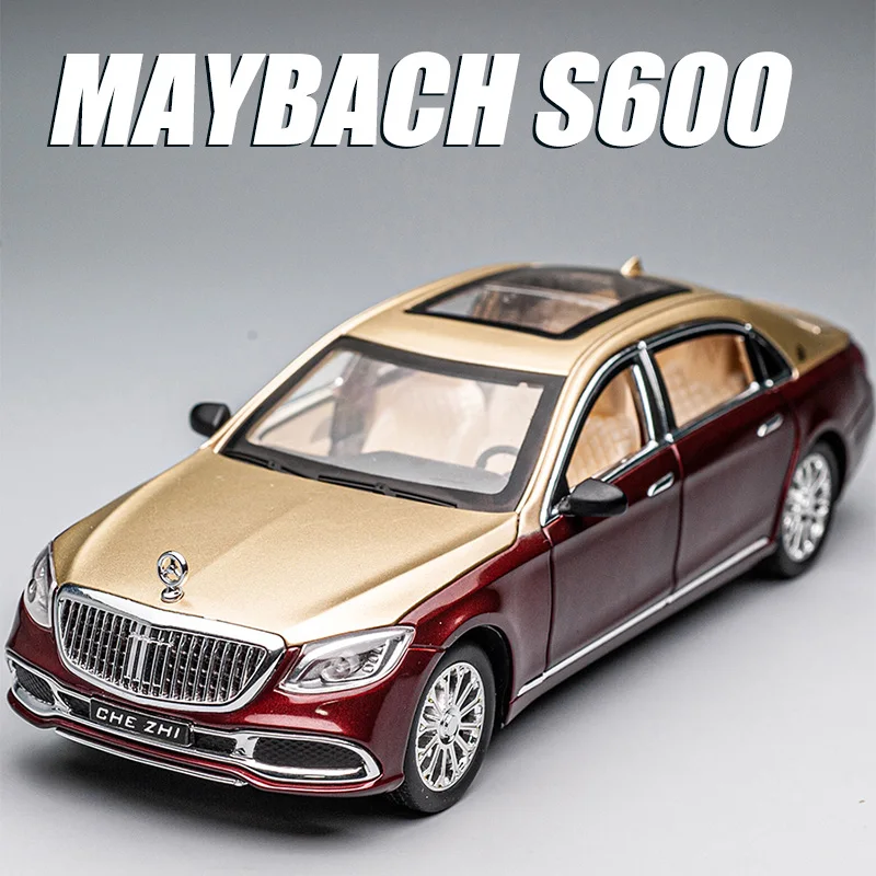 

1:24 ForMercedes Benz Maybach GLS600, модель автомобиля из сплава, литая под давлением игрушечный автомобиль, имитация звука и света, игрушки, модель автомобиля, подарки для детей