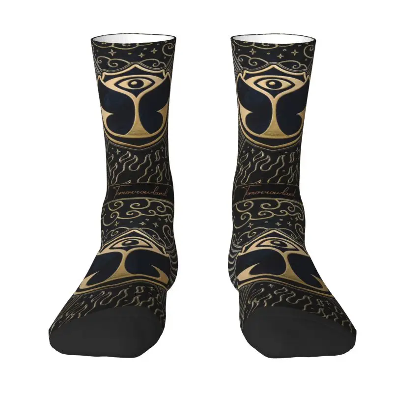 Custom Tomorrowland Mens Crew Socks Unisex Fun 3D Printing Belgian Electronic Dance Music Festival Dress Socks