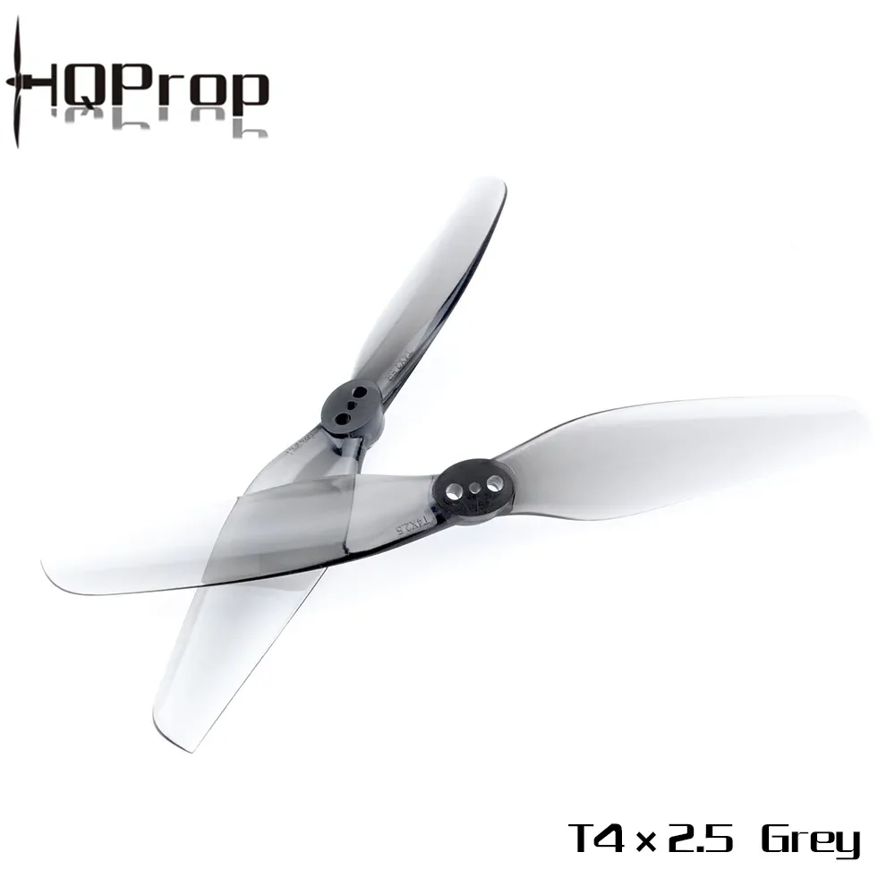ใบพัด Hqprop T4x2.5 สีเทา 20 คู่ สำหรับโดรน Tern-lr40 Rc Fpv Freestyle ขนาด 4 นิ้ว อะไหล่ DIY