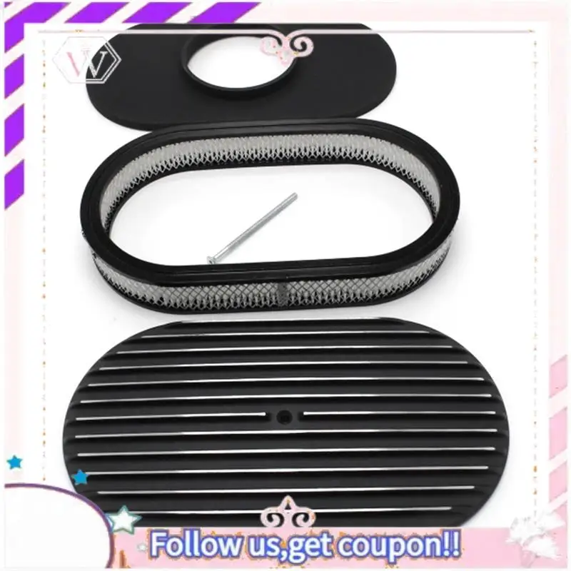 

Easy To Use Car 15Inch Oval Air Cleaner Air Filter Kit 6318BLK For Ford Chevy Air Purifier Car Accessories