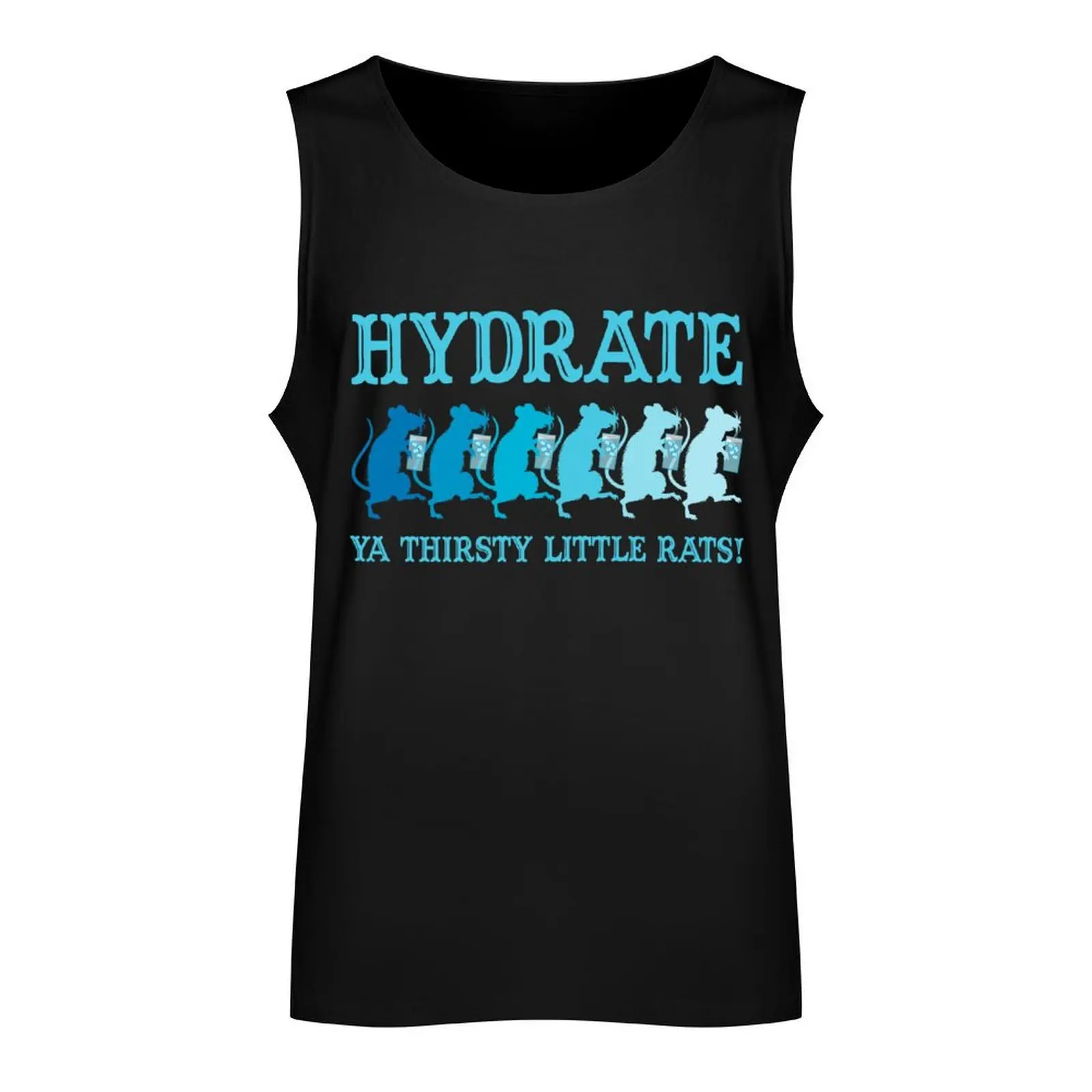 Blue Hydration Rats Tank Top bodybuilding men sleeveless gym shirt man fitness Men's t-shirt cute tops