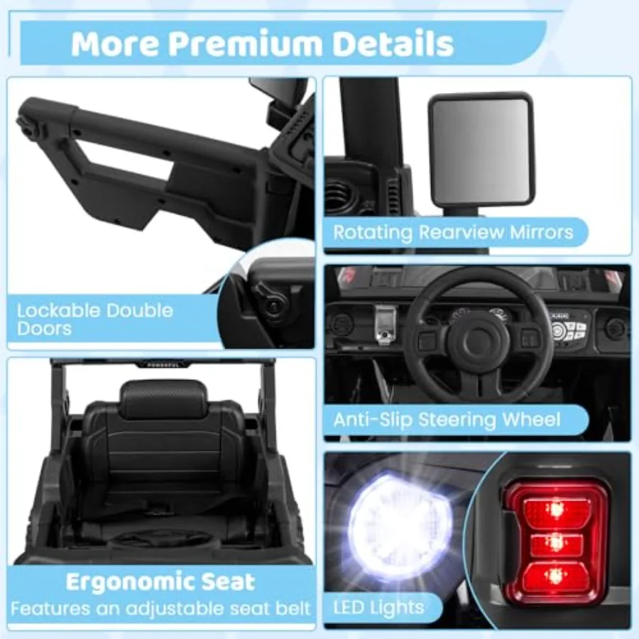 Paseo en camión Coche eléctrico de 12 V con control remoto Suspensión de 3 velocidades y resorte Conexión inalámbrica Luz musical USB Ri