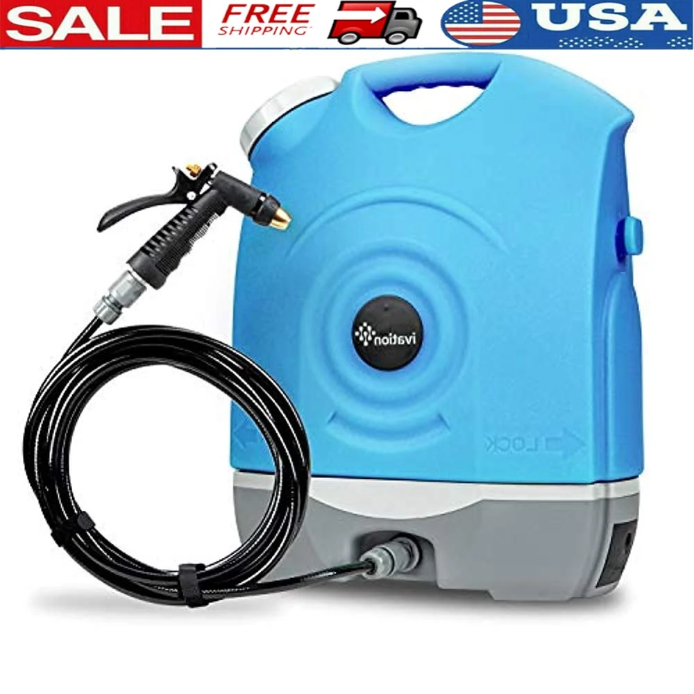 

Battery Powered Portable Pressure Washer 130.5 PSI 4.5 GPM Lightweight Design Rechargeable with Metal Spray Gun and Attachments