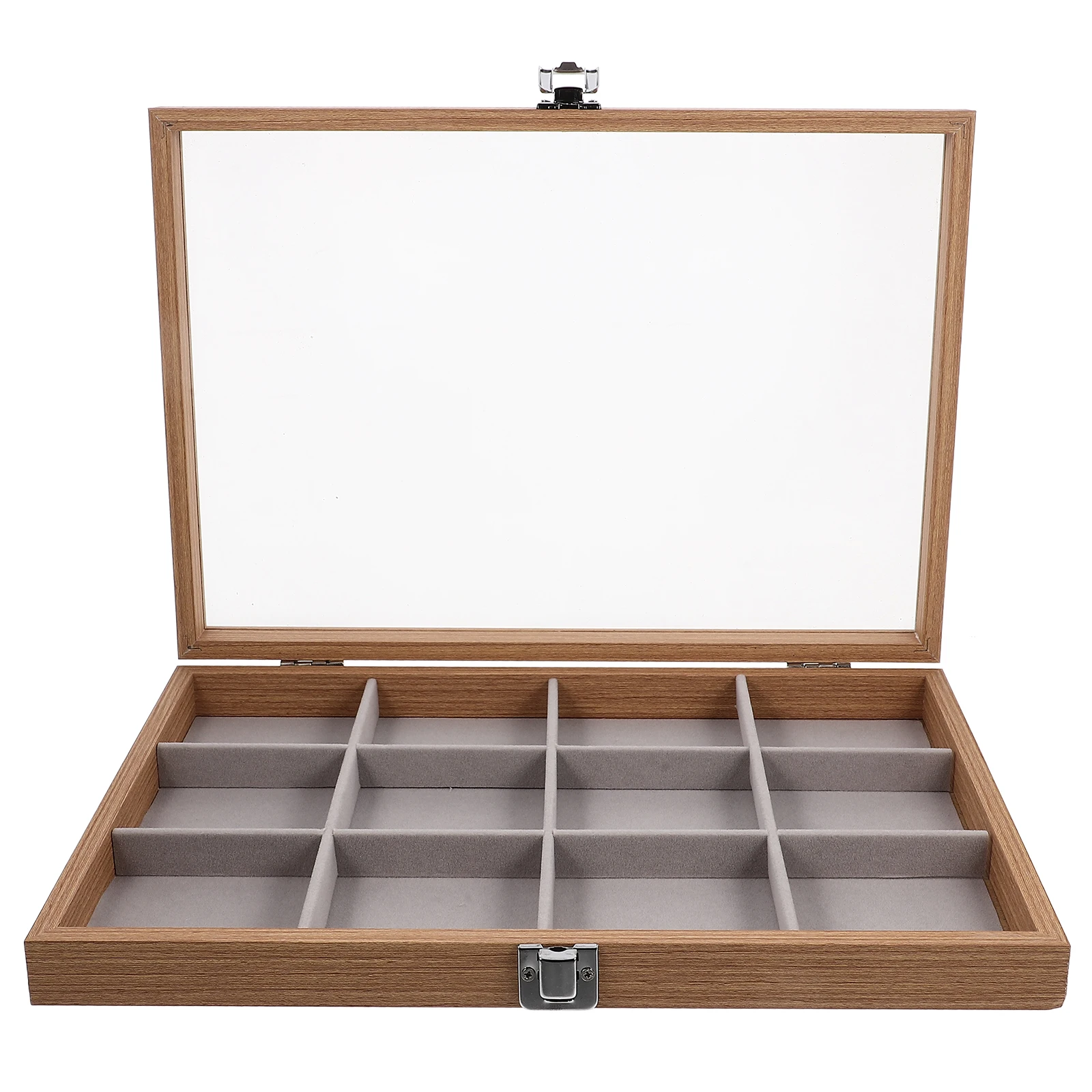 

Transparent Window Jewelry Box Clear Lid ganizer 12 Compartments Storage Case for Earrings Necklaces Rings Brooches Watches