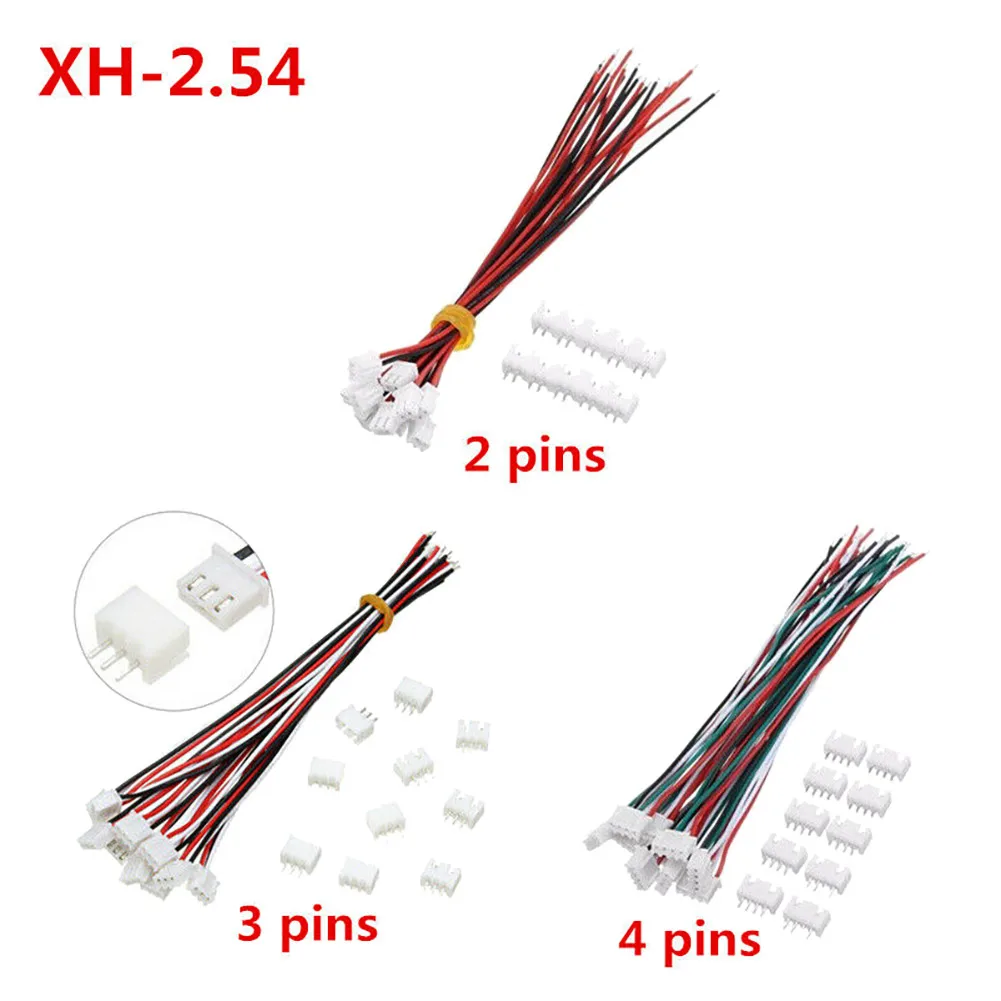 10Sets XH2.54 XH ZH PH 1.25mm 1.5mm 2.0mm 2.54mm Wire Cable Connector 2-3-4 PIN Male And Female Plug Socket High Quality