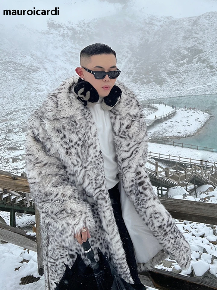Mauroicardi Winter Long Colorful Thickened Warm Oversized Faux Fur