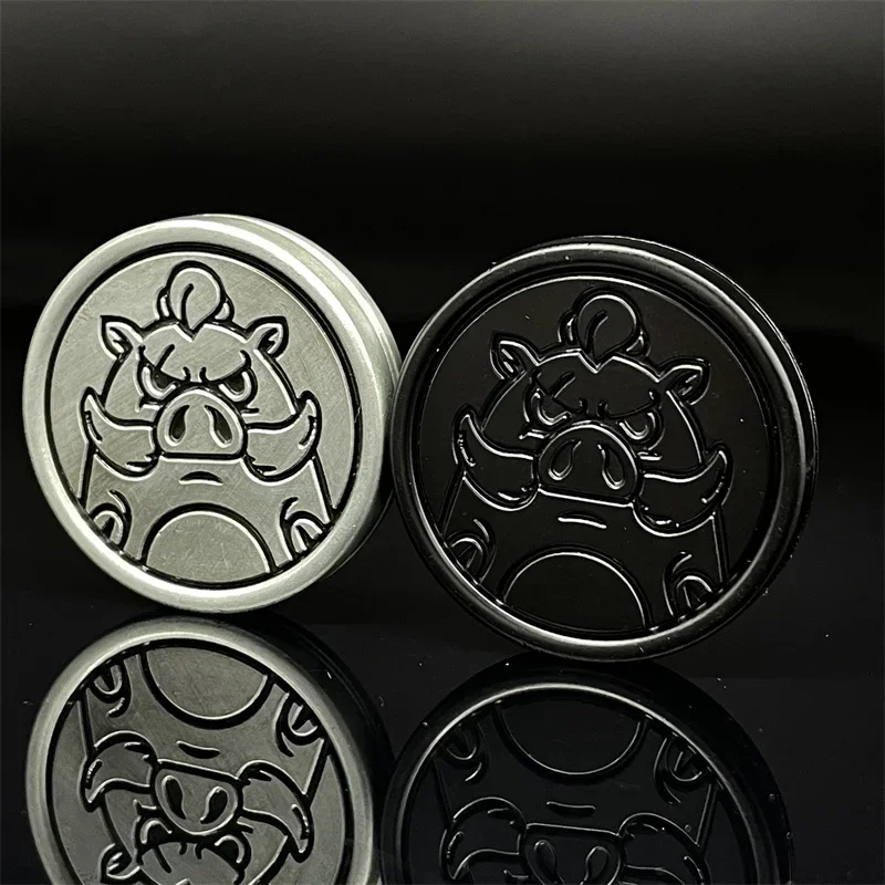 Monedas hápticas magnéticas para nariz de cerdo, juguetes Fidget, Clicker de Metal EDC, Spinner de mano para adultos, herramienta para aliviar la