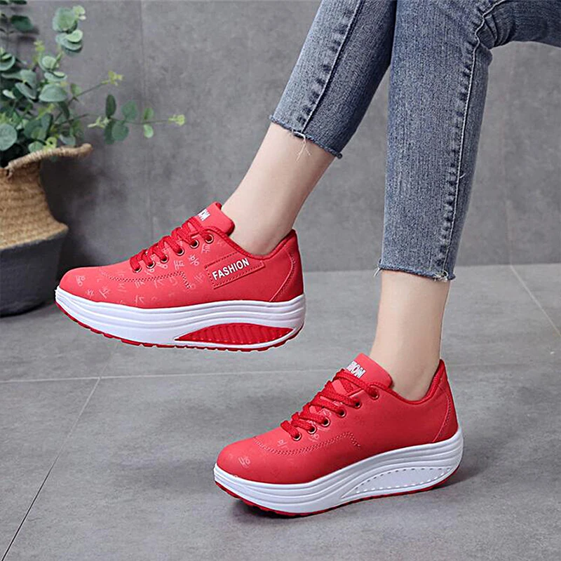 Walking Shoes Women Platform Shake Shoes Wedges Sneakers Chunky Comfortable Thick Bottom Sports Casual Shoes zapatillas mujer