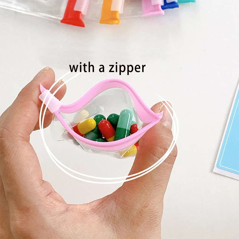 5pcs Candy/Jewelry/Medicine Storage Bag With Zipper Travel Sub-packing Bag Portable Stationery Sub-packing Storage Bag