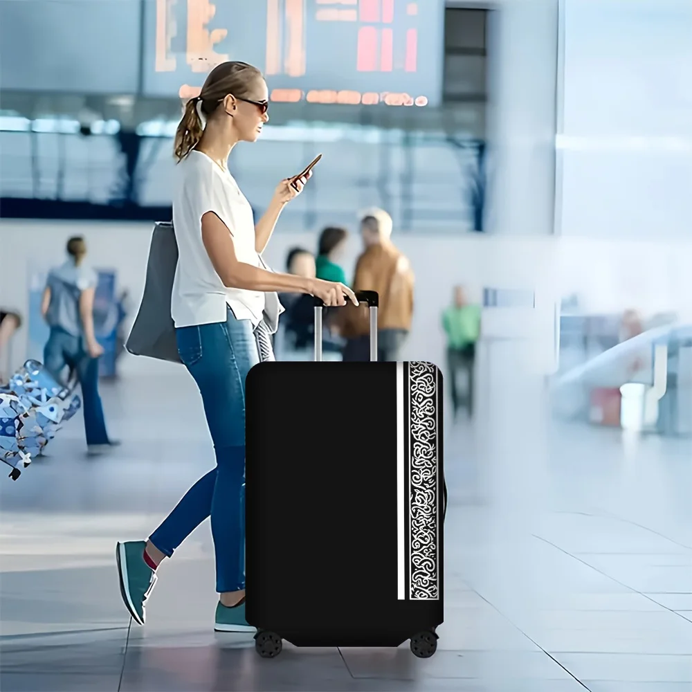 

1 PC Minimalist White Stripe Pattern luggage cover for luggage sizes 18-32 inches; dust and elastic travel accessories to eff