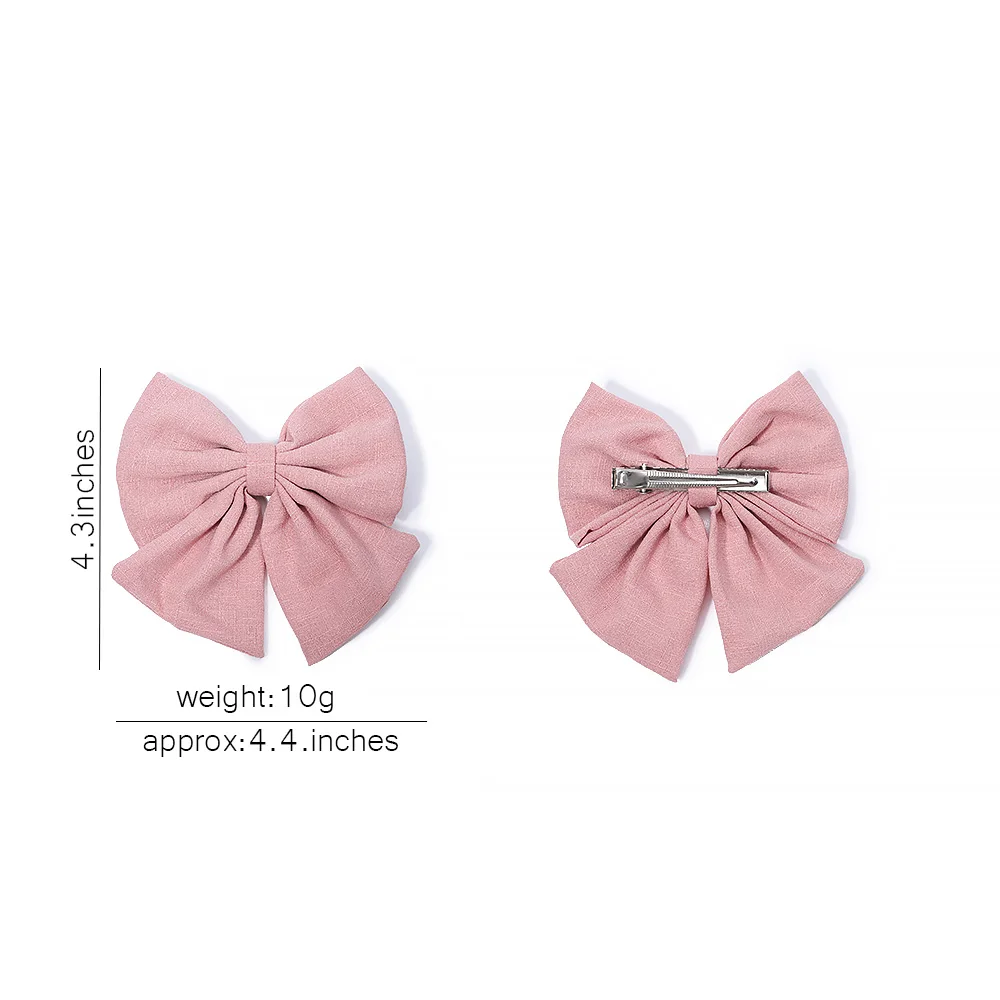 2Pcs/Set Sweet Ribbon Bows Hair Clips Fashion Solid Clip Hairpins Retro Barrettes with Clips Kids Girls Hair Accessories Gifts