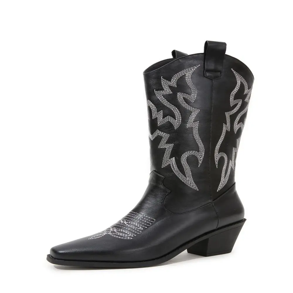 

Knee High Boots Women Winter Classic Thick Heel Fashionable Retro High Top Round Toe Party Casual Long Boots Big Size 45 75-1