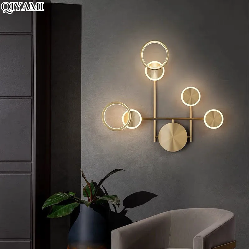 

Minimalist LED Wall Lamp Bedroom Bedside Lustres Living Room Sofa Home Interior Lighting Fixtures Circular Wall Luminaire Lights