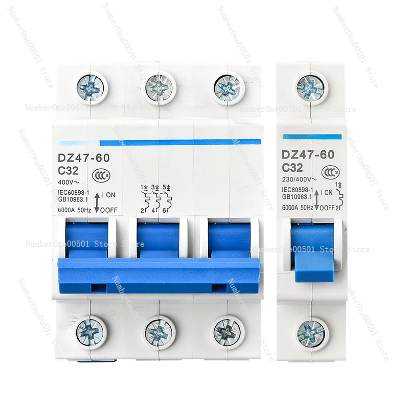 

Dz47-60 Household Small Air Switch Circuit Breaker Overload Short Circuit Protector 60a1p2p3p4p