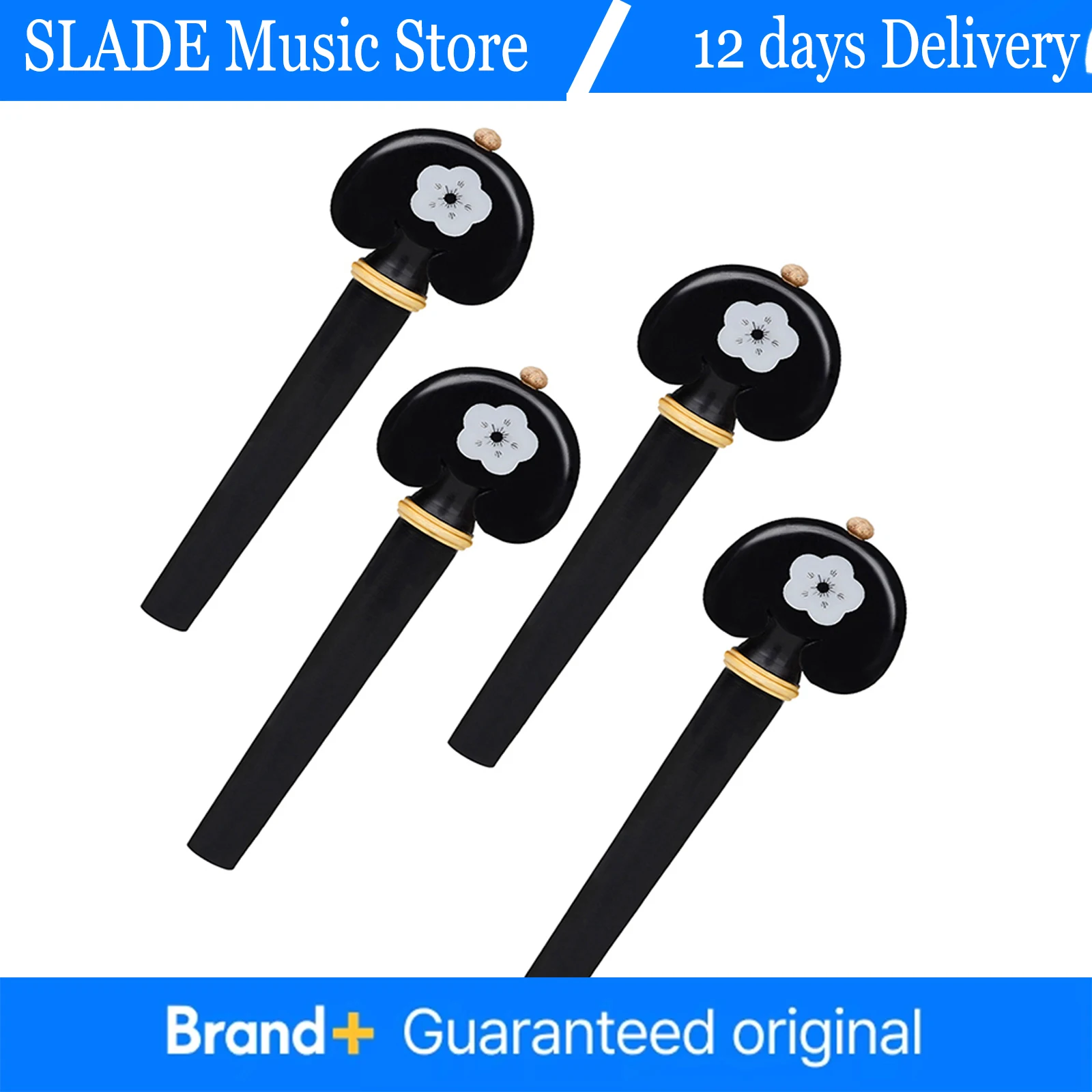 

4 шт./компл. колки для настройки виолончели из черного дерева, изысканные аксессуары для струнных музыкальных инструментов, ракушки из ушка, универсальные инструменты для настройки