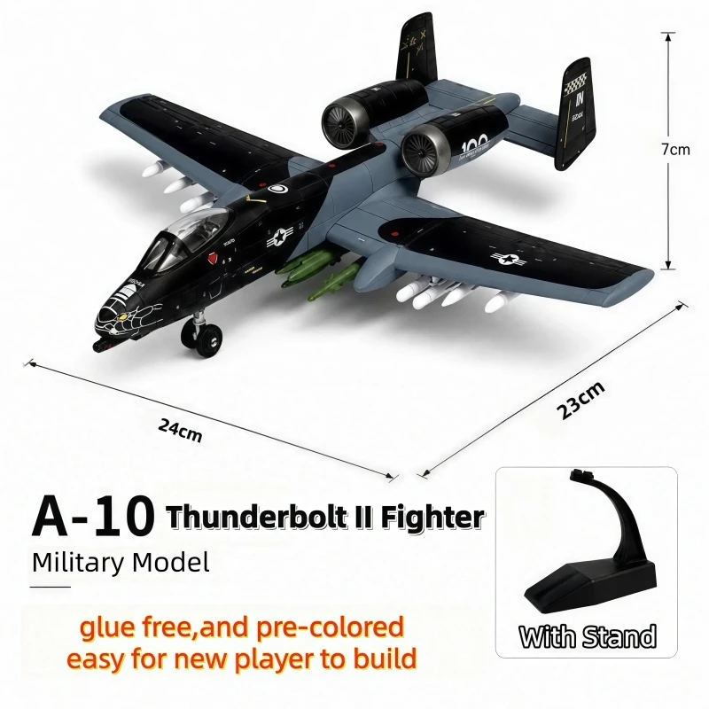 1/72 Scale Military Series America A-10 Thunderbolt II Fighter Building Blocks Hog Attack Aircraft Model Toys For Birthday Gifts