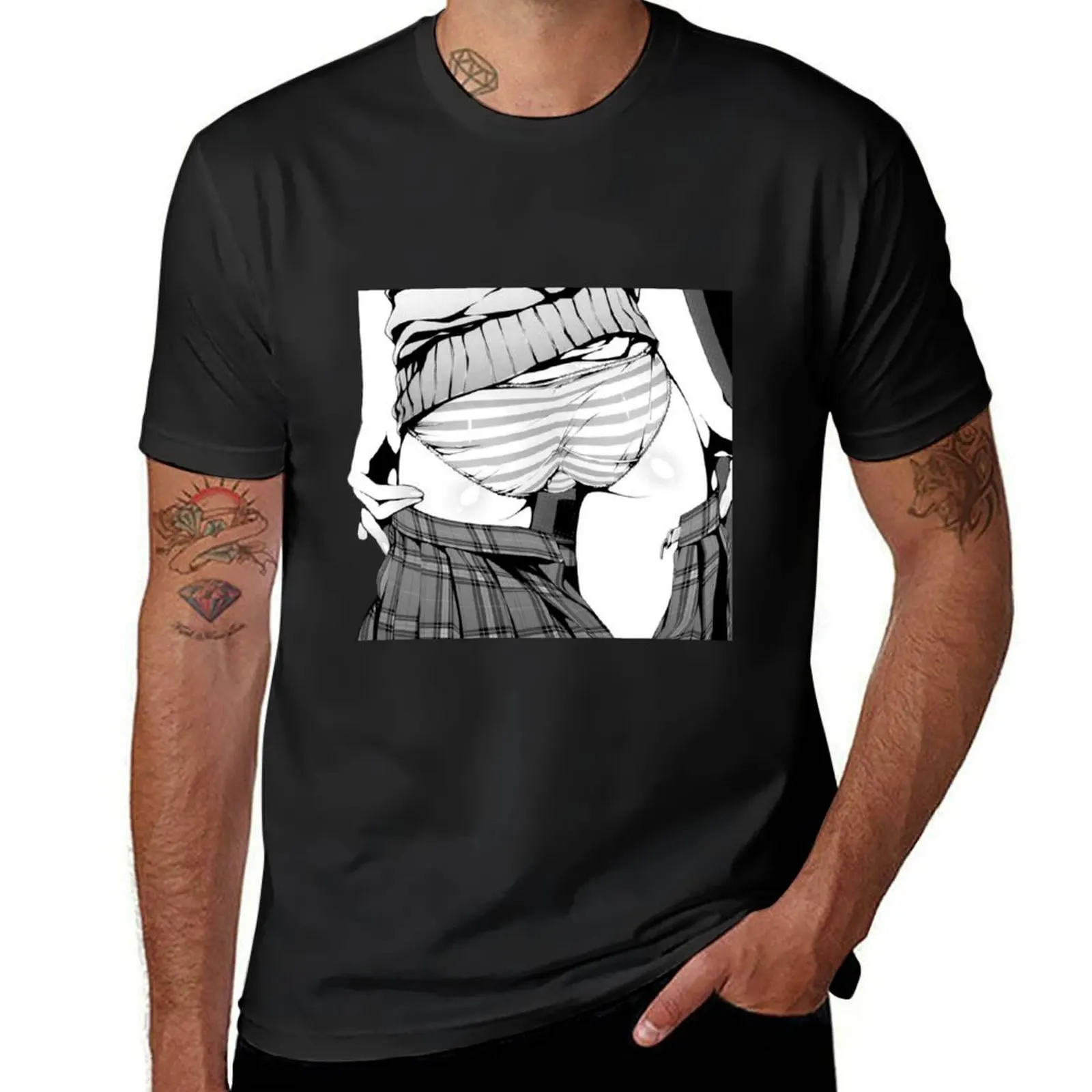 

Anime Girl Skirt Booty Shemale T-Shirt custom t shirt shirts graphic fashion shirts blacks plus size men clothing