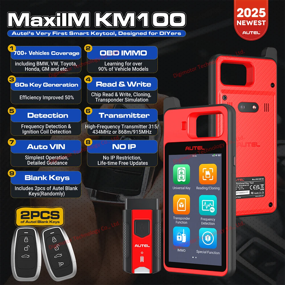 Autel MaxiIM KM100 Key Programmer Universal Key Generator Tools KM100 Programador Llaves LATAM Version With FiatBrazil, GMBrazil