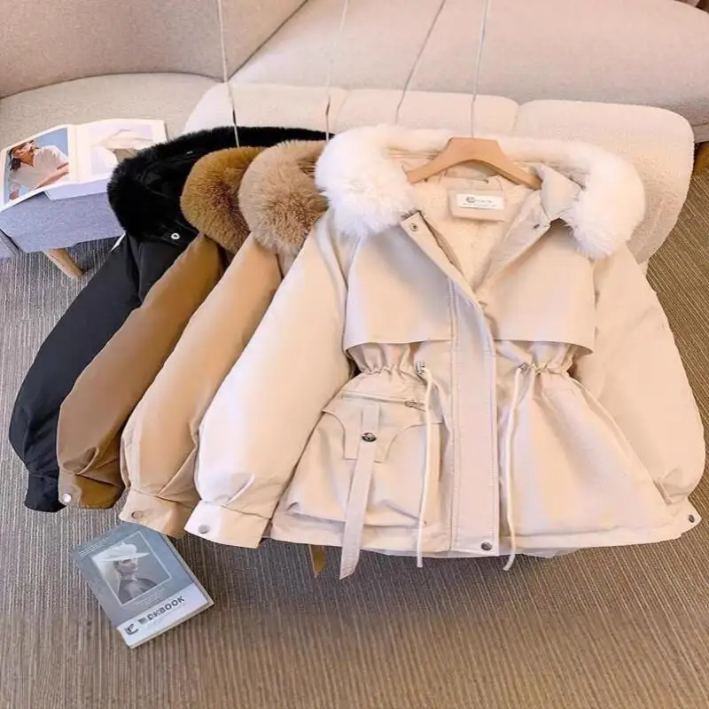 

Зимняя женская пуховая хлопковая куртка, новое модное зимнее пальто на флисовой подкладке, парка, верхняя одежда в корейском стиле для повседневной уличной одежды