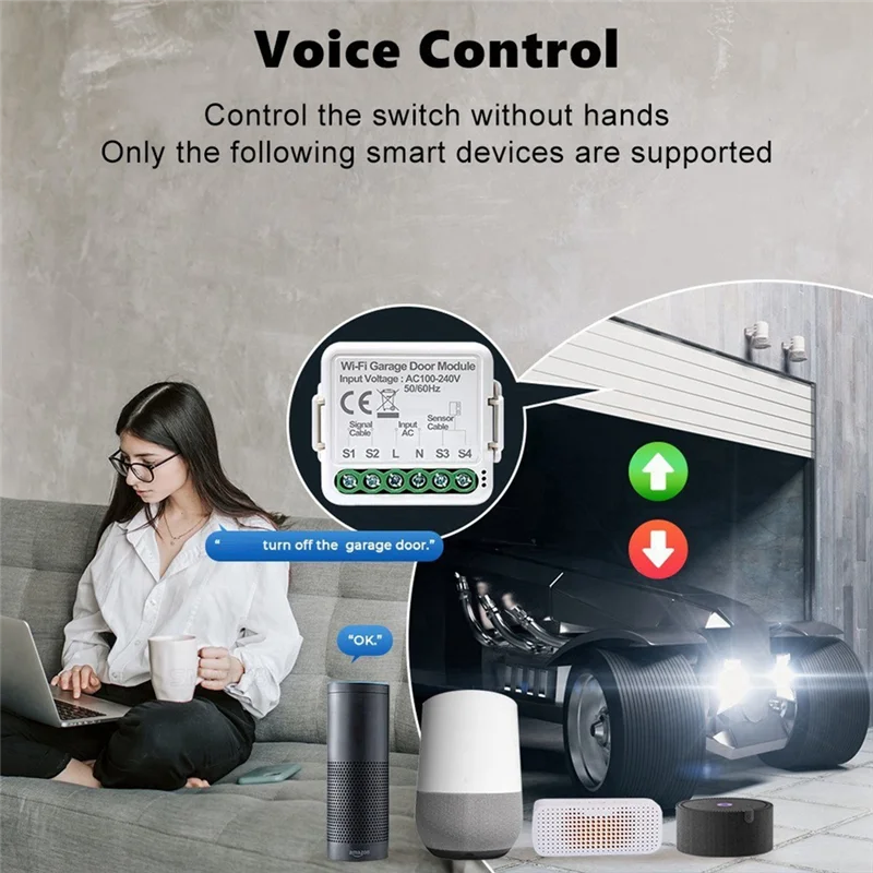 AA63 HOT Tuya Smart Wifi Garage Door Opener Garage Door Opener Controller For Alexa Google Home Assistant