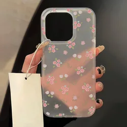Small Florals Soft Matte Shockproof Phone Cases For iPhone 16 Pro Case iPhone 15 14 13 12 11 Pro Max 16 Plus Cover Clear Fundas