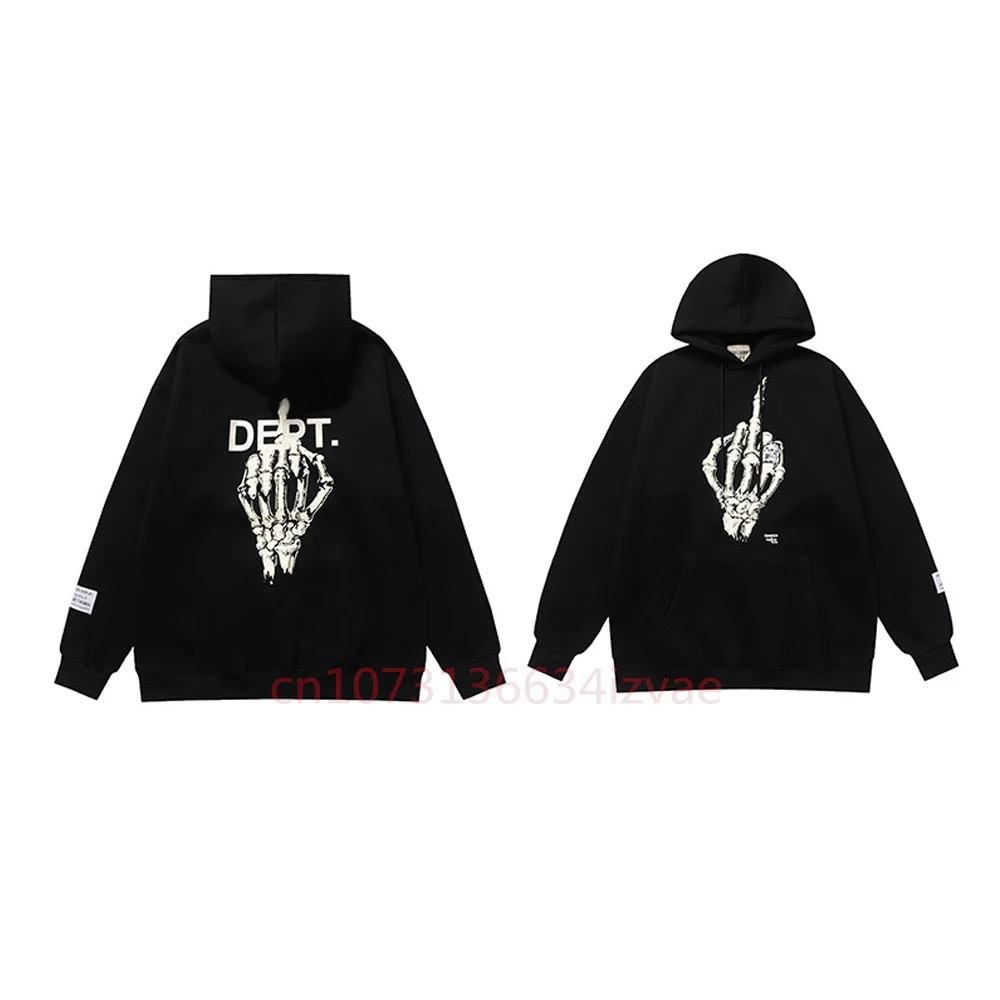 

DEPT Fashion Brand for Men and Women Skeleton Hand Bones Print Hoodies Autumn Winter Long-sleeved Pullover Couple Casual Hoodie