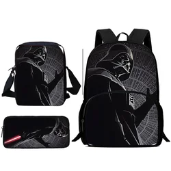 3Pcs Set Star Mandalorians Child Backpacks Shoulder Bag Pencil Case Pupil Large Capacity School Bags for Boys Girls Best Gift