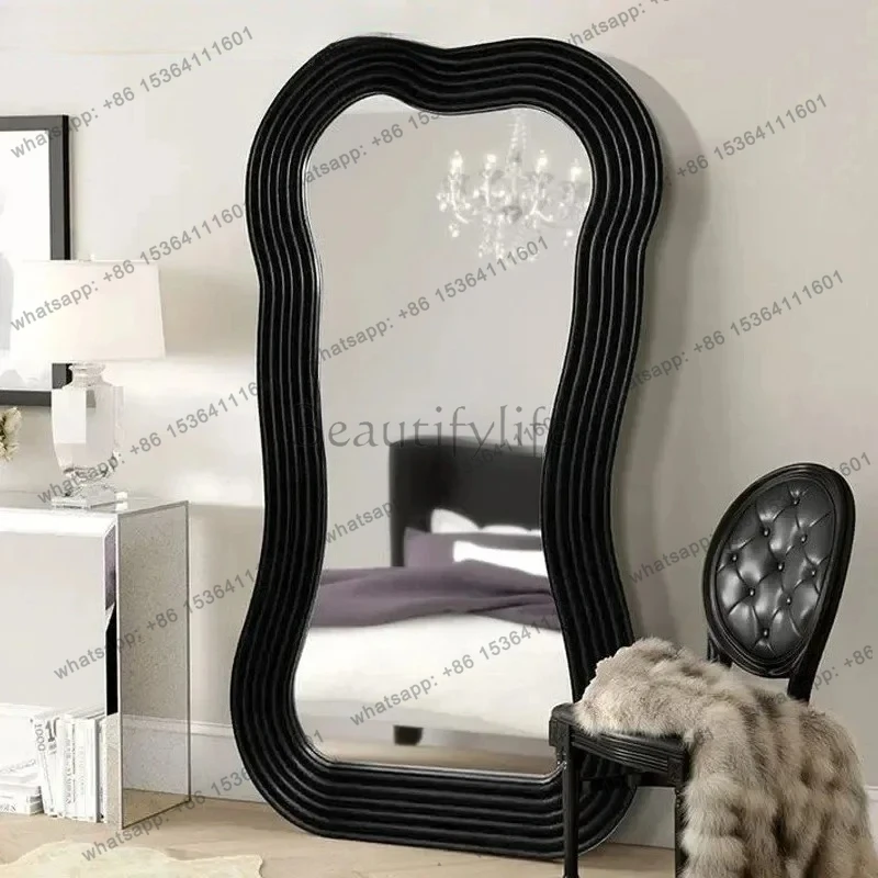 

Special-Shaped Home Nordic Wave Full Body Floor Art Dressing Mirror