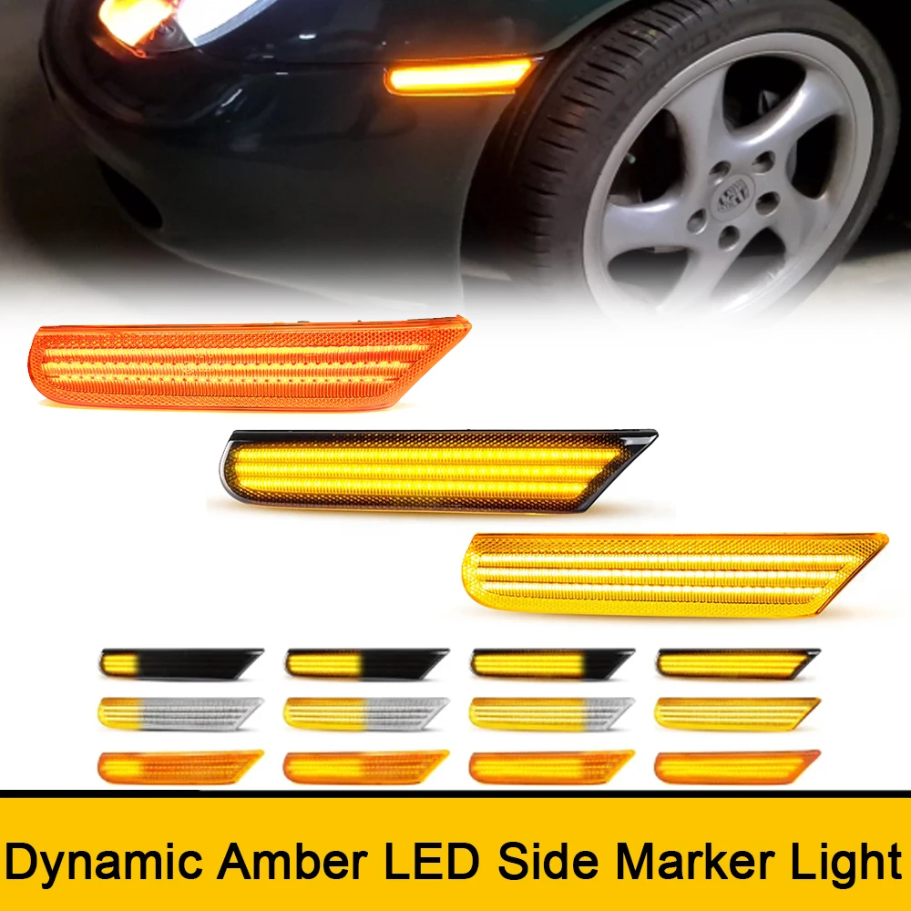 For Porsche Boxster 986 996 911 GT2 GT3 Targa Carrera Turbo Canbus LED Repeat Turn Signal Indicator Lights Front Fender Lamp