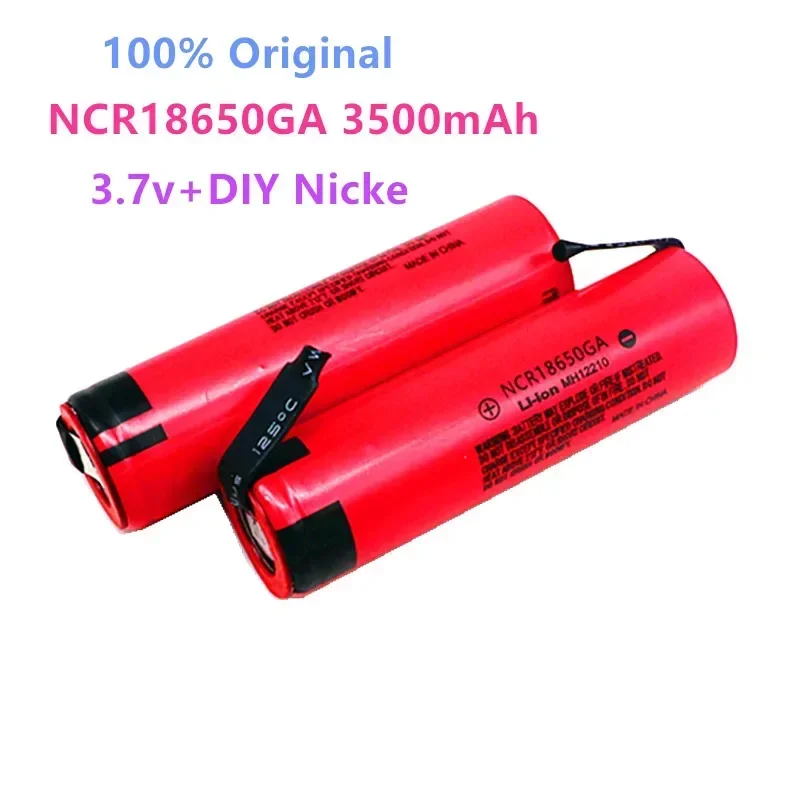 100% Original NCR 18650GA 30A discharge 3.7V 3500mAh 18650 rechargeable battery toy flashlight lithium battery + DIY Nickel