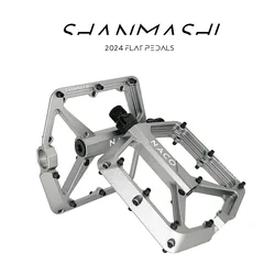 SHANMASHI NACO Mountain Bicycle 3 Bearings Wide Flat Non-slip Pedal Aluminum Alloy CNC Craft MTB Bike Pedals