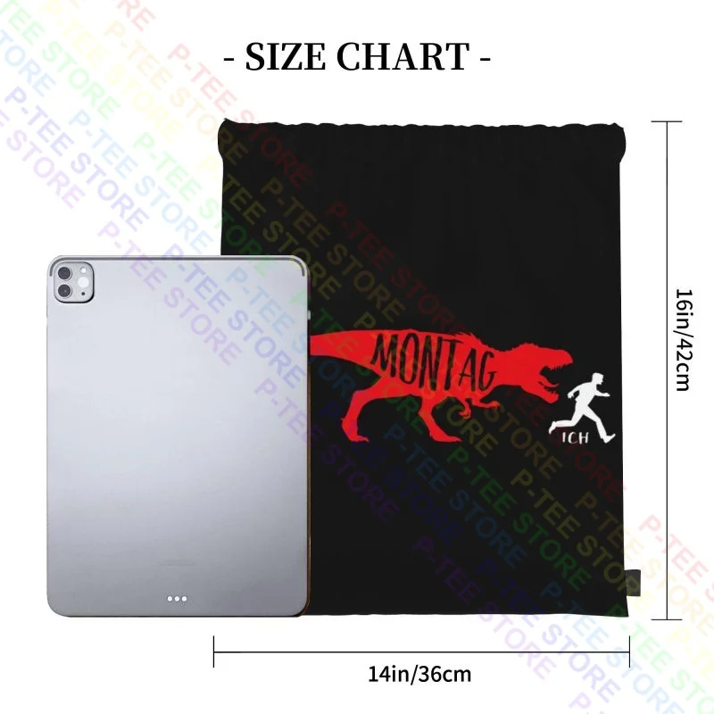 Dinosaur Monday And I T-Rex Drawstring Bags Gym Bag Bookbag Foldable 3d Printing Riding Backpack