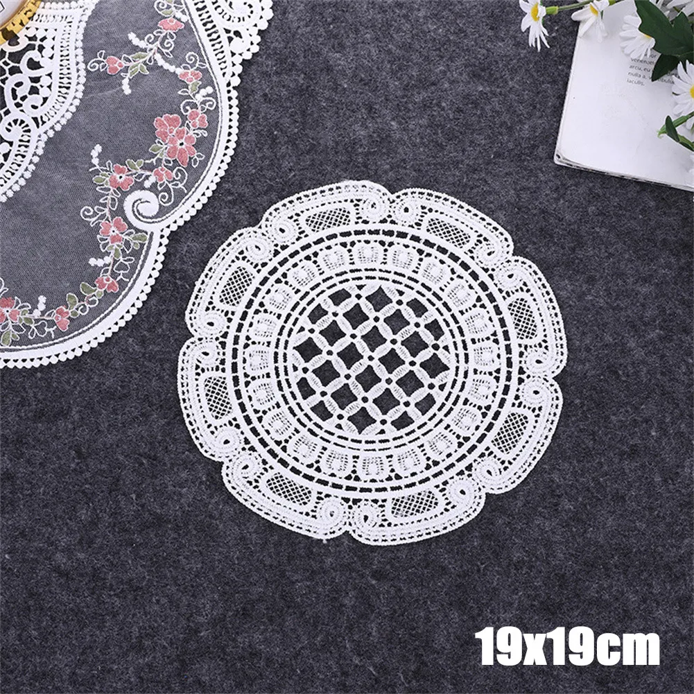 Round Lace Doilies Crochet Lace Placemat Napkin Placemat Cup Dish Coaster Table Place Mat Tea Glass Pad Doily Kitchen Handmade