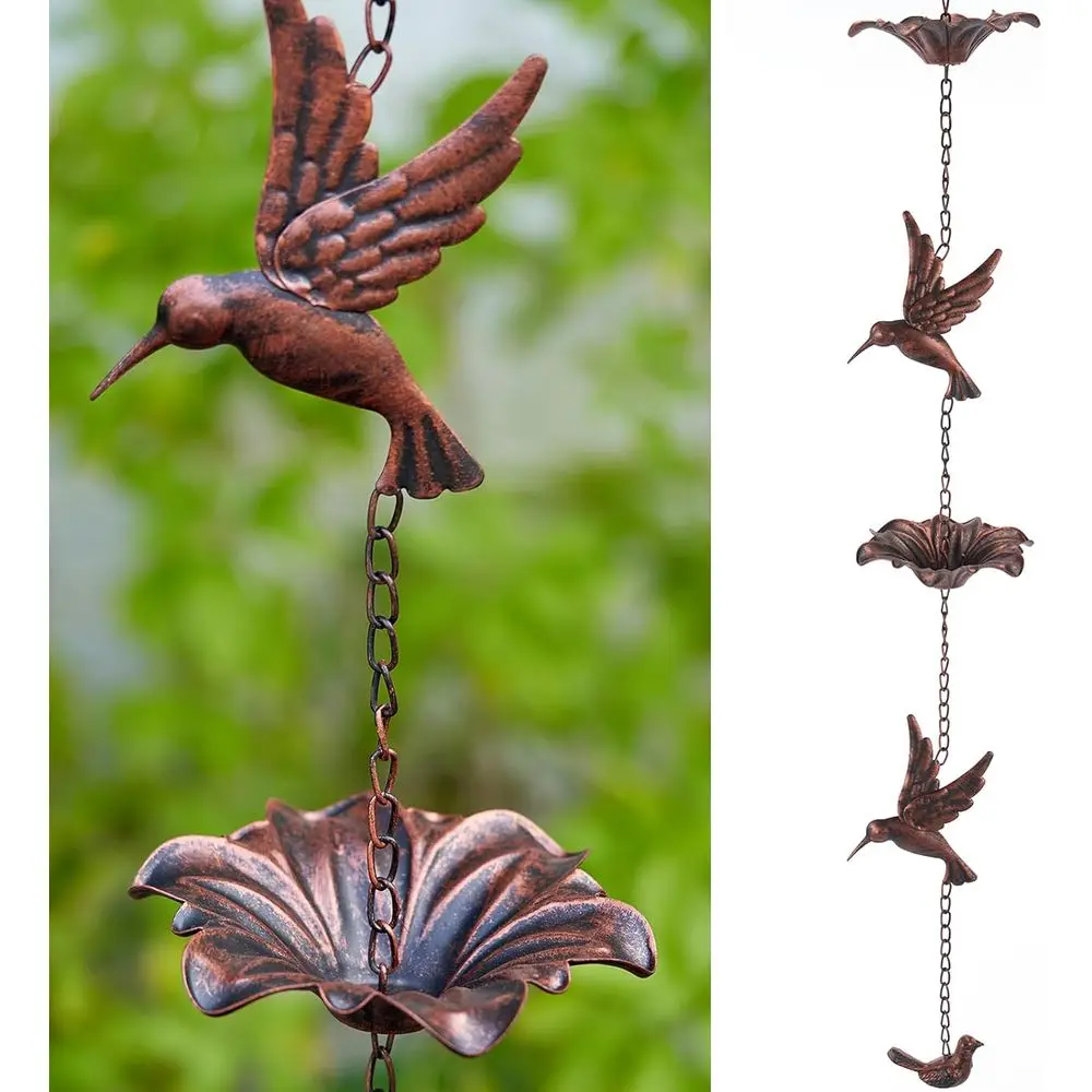 

Медная дождевая цепь длиной 8,5 футов для декора сада на открытом воздухе, система сбора дождевой воды