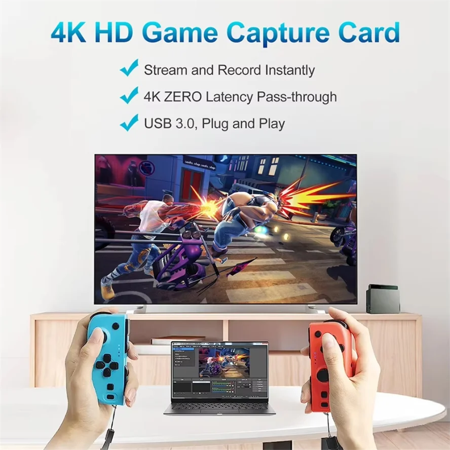 

USB Video Capture Card Box 4K HDMI-Compatible 60Hz 30Hz USB 3.0 1080P 60fps 30fps Live Recorder Grabber Capturer Game Audio Mic
