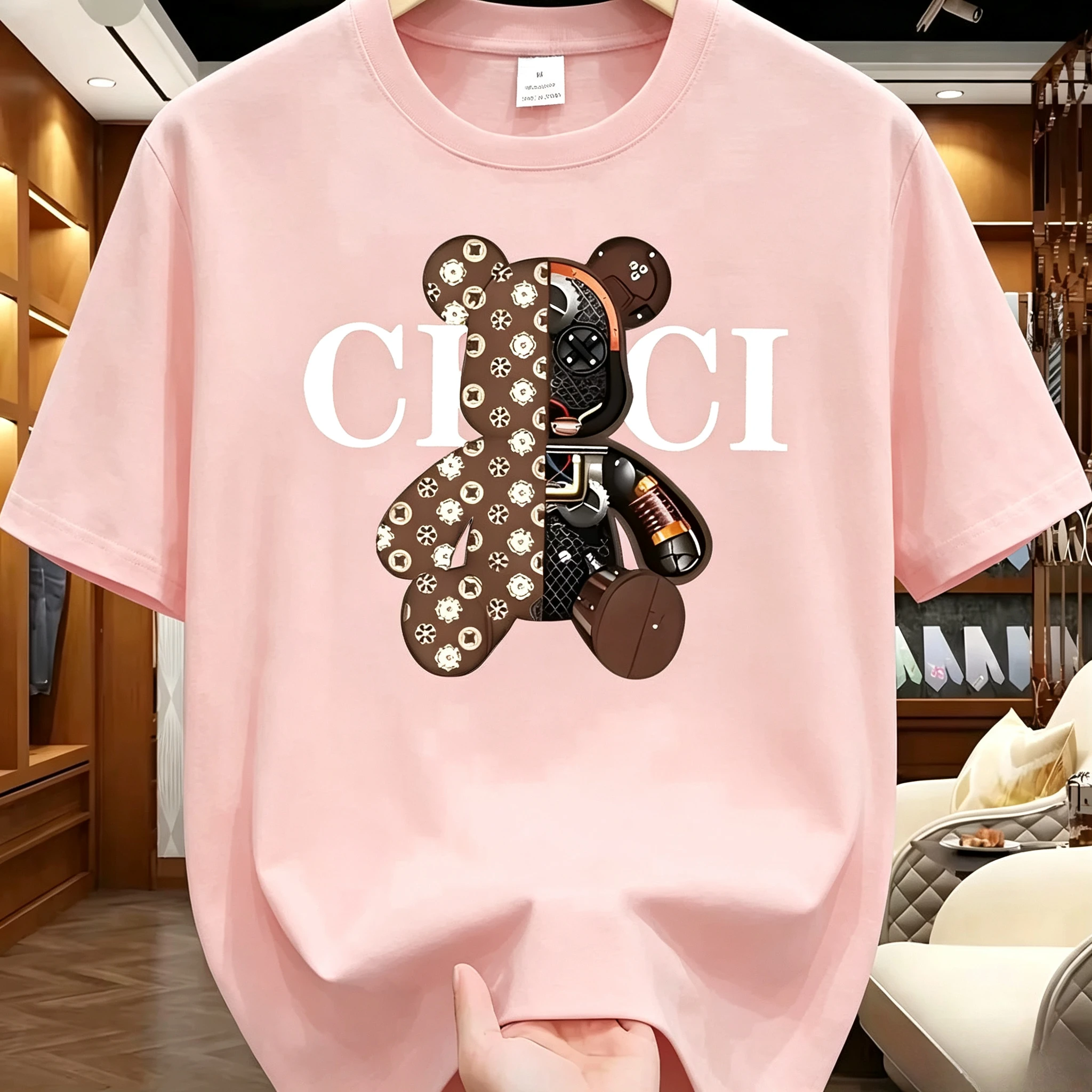2026 Summer Men's and Women's Trendy Simple Printed Cotton Short-Sleeved T-Shirts, Comfortable and Breathable Clothing