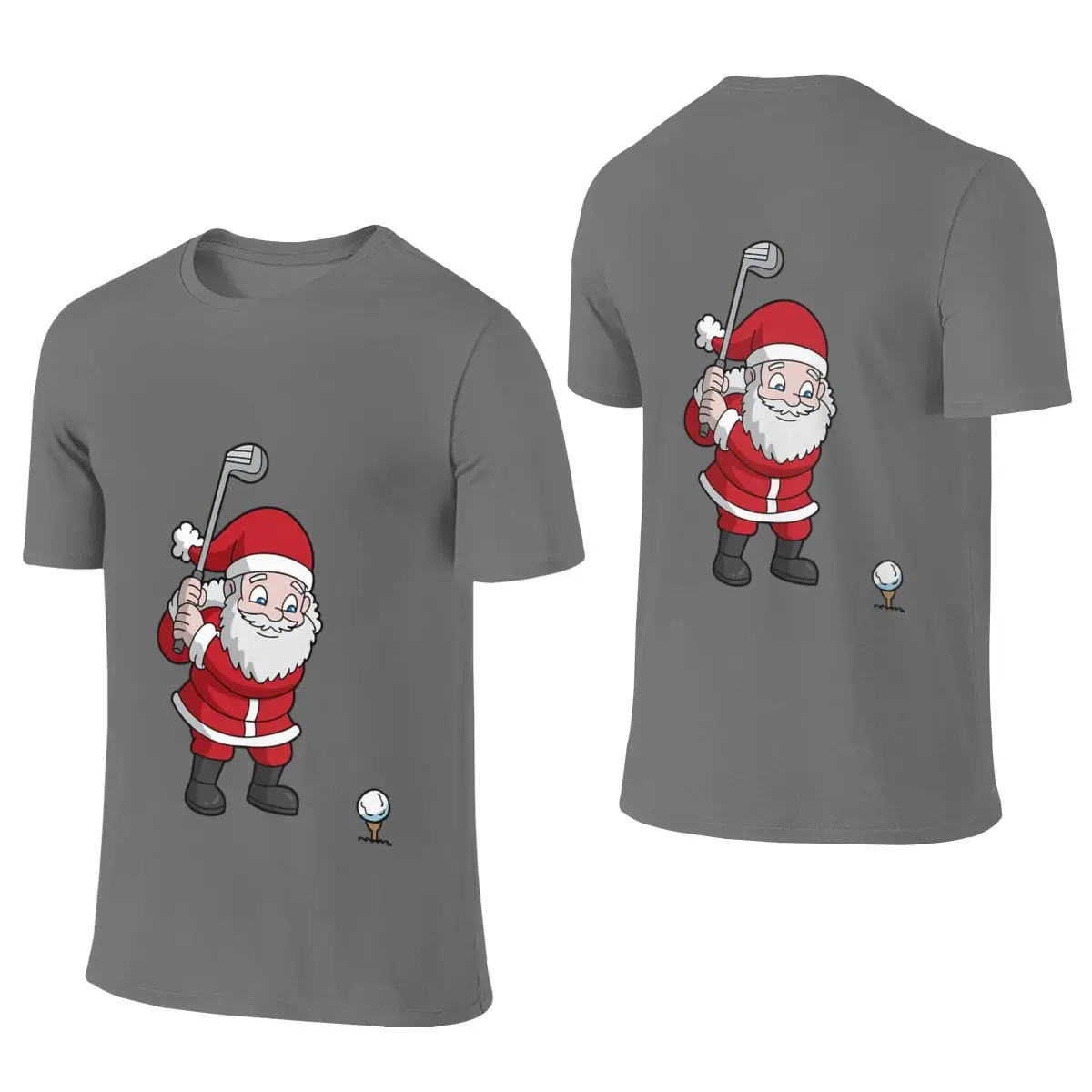 Santa Claus Golfing Christmas Versatile Reversible T-shirt Original Niche Basic Versatile T-shirt