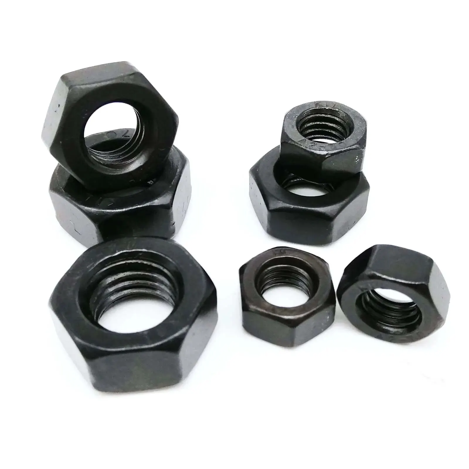 2-100pcs Hex Hexagon Nut M1.4 M1.6 M2 M2.5 M3 M3.5 M4 M5 M6 M8 M10 M12 M14 M16 M18 M20 M24 Black Grade 8.8 Carbon Steel DIN934