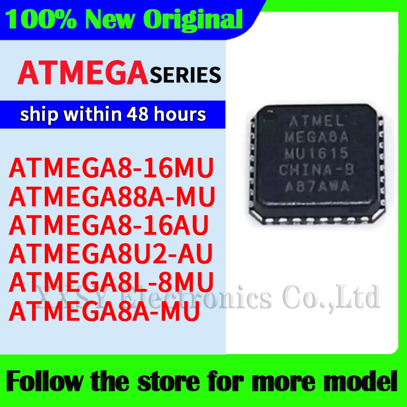 ATMEGA8-16MU ATMEGA88A-MU ATMEGA8-16AU ATMEGA8U2-AU ATMEGA8A-MU ATMEGA8L-8MU  Original High quality New